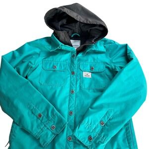 Holden Outerwear Snowboarding Lightweight Teal Hooded Shirt Jacket Womens Medium